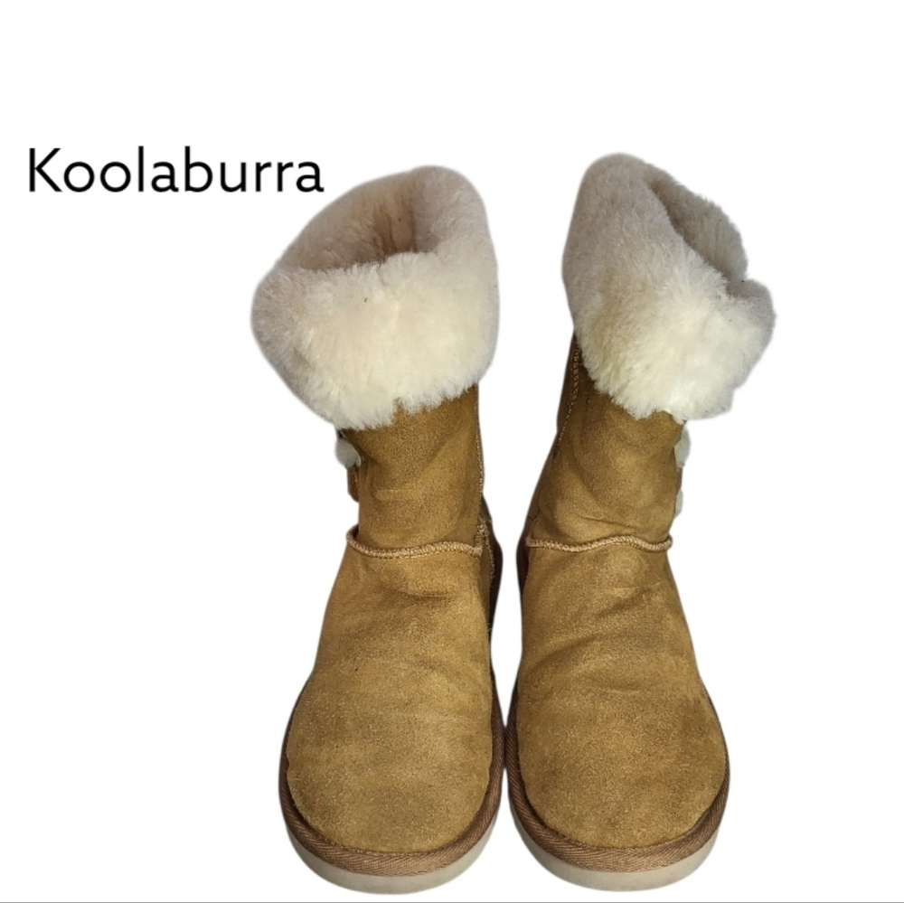 Koolaburra UGG Sulana Chestnut Brown Suede Winter Boot Shearling Fur Women 8 - Picture 6 of 9